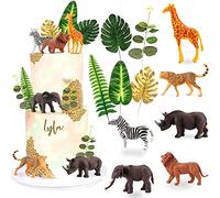 Jevenis safari animaux de la jungle décoration de gâteau wild one feuilles de palmier articles de fête