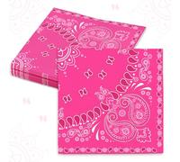 JeVenis Serviettes bandana jetables en papier à imprimé cachemire pour fête d'anniversaire ou repas sur le thème des cowboys occidentaux