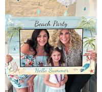 JeVenis Surf Beach Party Photo Booth Props Surf Party Supplies The big One Surf Birthday pour la fête d'anniversaire de la Douche de bébé à la Plage d'été