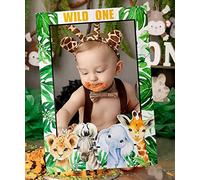 JeVenis Wild One Party Supplies Wild One Photo Booth Props Wild One Birthday Decorations Boys Jungle 1st Birthday Party Supplies Safari Party Favors