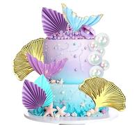 JeVenus décorateur de gâteau sirène fond marin décoration gâteau coquillage queue de sirène décoration gâteau accessoires fête sirènes