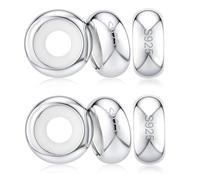 JEVIMORY Breloques stoppeuses en argent sterling 925 pour bracelets, perles d'espacement rondes pour bracelets à breloques pour femmes, Medium, Argent sterling, Pas de gemme