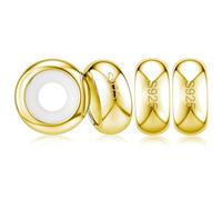 JEVIMORY Breloques stoppeuses en argent sterling 925 pour bracelets, perles d'espacement rondes pour bracelets à breloques pour femmes, Medium, Argent sterling, Pas de gemme