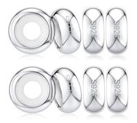 JEVIMORY Breloques stoppeuses en argent sterling 925 pour bracelets, perles d'espacement rondes pour bracelets à breloques pour femmes, Medium, Argent sterling, Pas de gemme