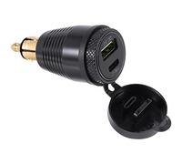 Jevina Chargeur étanche pour moto avec prise DIN QC3.0 et adaptateur secteur type C 30 W