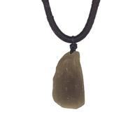 JEVLUH Véritable collier de météorites australiennes Cintamani, pierre solitaire brute tektite avec pendentif en tektite véritable, forme irrégulière