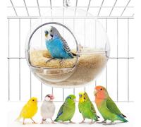 Jevnd Nid d'élevage transparent anti-mastication pour cage - Vue claire à 360° - Petit nid de perruche avec coussin lavable, lit d'oiseau suspendu pour inséparables perruches, facile à nettoyer et à