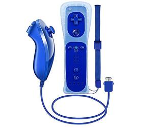 Jevogh Télécommande Wii et Nunchuck pour Nintendo Wii/Wii U, GR16 Télécommande sans Fil pour Manette Wii avec étui en Silicone et dragonne Moteur de Vibration intégré - Indigo (Produit Tiers)