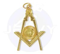 JEVVY CRAFTS Collier maçonnique diacre senior bleu lodge plaqué or pour franc-maçons, Or, Zircon