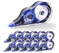 Jewan 10 PCS Rubans Correcteurs,Souris Correcteur Blanc,12m x 5 mm Correcteur Blanc à Ruban avec Capuchon,Idéal pour Papeterie, Accessoire Bureau et Fourniture Scolaire (Bleu)