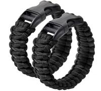 Jewboo Lot de 2 bracelets de survie en paracorde en polyester tressé pour homme et femme, Tissu, Pas de gemme
