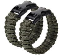 Jewboo Lot de 2 bracelets de survie en paracorde en polyester tressé pour homme et femme, Tissu, Pas de gemme