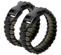 Jewboo Lot de 2 bracelets de survie en paracorde en polyester tressé pour homme et femme, Tissu, Pas de gemme