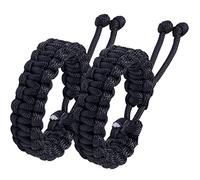 Jewboo Lot de 2 bracelets de survie tressés faits à la main en paracorde pour couples, hommes et femmes, taille réglable, Adjustable, Polypropylène, Pas de gemme