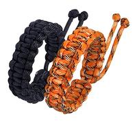 Jewboo Lot de 2 bracelets de survie tressés faits à la main en paracorde pour couples, hommes et femmes, taille réglable, Adjustable, Polypropylène, Pas de gemme