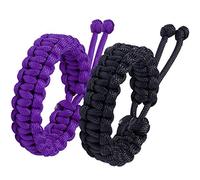 Jewboo Lot de 2 bracelets de survie tressés faits à la main en paracorde pour couples, hommes et femmes, taille réglable, 16 à 20 cm, Polypropylène, Pas de gemme