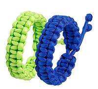 Jewboo Lot de 2 bracelets de survie tressés faits à la main en paracorde pour couples, hommes et femmes, taille réglable, Adjustable, Polypropylène, Pas de gemme