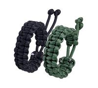 Jewboo Lot de 2 bracelets de survie tressés faits à la main en paracorde pour couples, hommes et femmes, taille réglable, Adjustable, Polypropylène, Pas de gemme