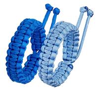 Jewboo Lot de 2 bracelets de survie tressés faits à la main en paracorde pour couples, hommes et femmes, taille réglable, Adjustable, Polypropylène, Pas de gemme