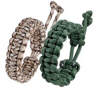 Jewboo Lot de 2 bracelets de survie tressés faits à la main en paracorde pour couples, hommes et femmes, taille réglable, Adjustable, Polypropylène, Pas de gemme