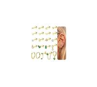 JeweBella 21PCS Piercings Boucles d'Oreilles Femmes Acier Inoxydable & Or Piercings & Boucles d'Oreilles
