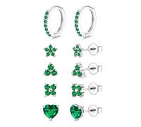 JeweBella 5 Paires Boucles d'oreilles Femme Argent 925 Poteau Hypoallergéniques Boucles d'oreilles Femme Or Clou d'Oreilles Creoles Fleur Coeur Cartilage Boucle d'oreille Femme Ensemble