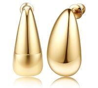 JeweBella Boucles d'oreilles Creoles Or pour Femme Boucles d'oreilles Créoles Hypoallergénique Plaqué Or 18K Boucles d'oreille Chunky Huggie Zirconium Boucles d'oreille épaisses Petite