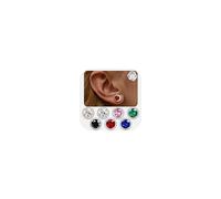 JeweBella Boucles d'oreilles Femme Argent 925 - Boucles d'oreilles Rondes avec Pierre de Naissance - Hypoallergéniques Boucles d'oreilles Clous 8 mm - Brillant Grandes Boucles d'oreilles Zirconium