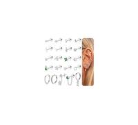 JeweBella Boucles d'Oreilles Piercing Helix et Conch en Acier Inoxydable - Créoles Argent et Or Tragus