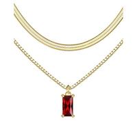 JeweBella Collier Acier Inoxydable Plaqué Or 14K Pierre de Naissance Ras du Cou Chaîne Serpent Or Réglable Empilable Bijoux Cadeau