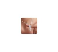 JeweBella Collier Femme Argent 925 Délicat Collier Rose Ras de Cou Fin Chaine avec Pendentif Rose Fleur Collier Argent/Or/Or Rose Cadeau De Bijoux