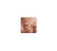 JeweBella Collier Femme Argent 925 Délicat Collier Rose Ras de Cou Fin Chaine avec Pendentif Rose Fleur Collier Argent/Or/Or Rose Cadeau De Bijoux