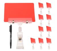 JEWEDECO 10 Pièces Clip Affichage Rapide Rouge Publicitaire Double Face Support Stable en Pp et Surface Lisse pour Prix en Commerce de Détail et Épicerie