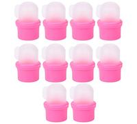 JEWEDECO 10 Pièces Couvre-ongles pour Dissolution de Vernis à Ongles Réutilisables en Pp Rose, Outils de Manucure Pratiques pour Amateurs de DIY et Clients