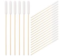 JEWEDECO 100 Cotons-tiges Longs en Coton avec Manche en Bois pour Nettoyage des Oreilles de Chiens et Chats, Tête Large Absorbante, Soins Quotidiens et Prévention des Infections