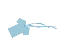 JEWEDECO 100 Étiquettes en Papier Kraft Bleu Forme Tissu Ruban pour Présents Shower, pour Décoration Fête ou Cartes Mots Étudiants