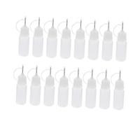 JEWEDECO 16pièces Flacon Applicateur Souple Pointe Aiguille pour Colle Huile Peinture Et Travaux De Précision Rechargeable Et Vide