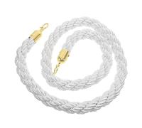 JEWEDECO 1m Corde de Barrière Tressée Chanvre avec Crochets Dorés Corde de Séparation Élégante pour Contrôle des Foules Cinéma Théâtre Hôtel et Événements Publics