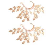 JEWEDECO 2 Pièces Boucles D'oreilles Manchette Elfe en Alliage Cristaux, Confort Léger Perçage, Design Feuille Ajustable pour Tenues Quotidiennes et Fêtes de Noël