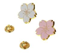 JEWEDECO 2 pièces Broche Japonaise Fleur de Cerisier Style Kawaii Décoration Mode pour Vêtements Motif Aléatoire Cadeau Femme et Fille Accessoire Cérémonie et Quotidien