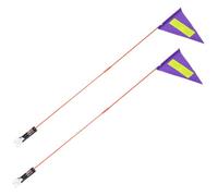 JEWEDECO 2 Pièces Drapeau de Sécurité pour Vélo Garçon et Filles Bande Réfléchissante Visibilité Nocturne Améliorée, Triangle en Plastique PVC et Fibre de Verre, Couleur Pourpre