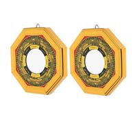 JEWEDECO 2 Pièces Miroir Bagua Feng Shui Traditionnel Alliage Miroir Concave Protection Énergétique pour Entreprise Lot