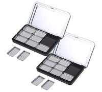JEWEDECO 2 Sets Palette Magnétique Vide pour Fards à Paupières et Blush en As Noir, Grosse Capacité, Étanche, pour Voyage et Rangement Paquet ou Poche
