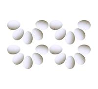 JEWEDECO 29 Pièces Lot de Œufs Artificiels en Plastique Blanc, Réutilisables et Réalistes, Forme Œuf pour Pigeons, Réduit L'abandon Parental, pour Projets Créatifs