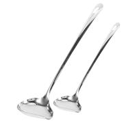 JEWEDECO 2pièces Cuillères à Sauce Acier Inoxydable Saucier Drizzle Spoon Grand et Petit Cuillères de Service Multifonctions pour Huile et Sauce Ustensiles de Cuisine Pratiques Suspension