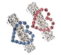 JEWEDECO 2pièces Épingles à Cheveux Forme de Cœur pour Chien et Chat Accessoires de Toilettage Décoratifs Clips Durables Rose et Bleu pour Chiens Adorables