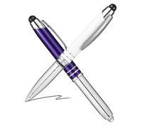 JEWEDECO 2pièces Stylos à Bille Lumineux avec Stylet Capacitif Et Lampe LED De Stylos Multifonctions pour Écriture Et Écrans Tactiles