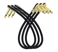 JEWEDECO 3 pièces Câbles Patch pour Pédale Effet Guitare Électrique Connecteurs Plat Or Haute Fiabilité Interférence pour Basse et Claviers