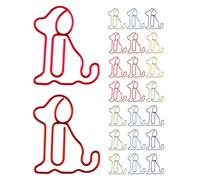 JEWEDECO 30 Trombones Mignons en Métal Forme de Chien Forte Force de Serrage, Petites Pinces pour Papier et Lettres, pour Usage Scolaire à Domicile Couleur Aléatoire