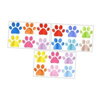 JEWEDECO 3feuilles Autocollants Mural Imperméable Stickers De Patte De Chien pour Décoration De Salle De Bain Chambre Et Autres Espaces De Décals De Pattes Colorées